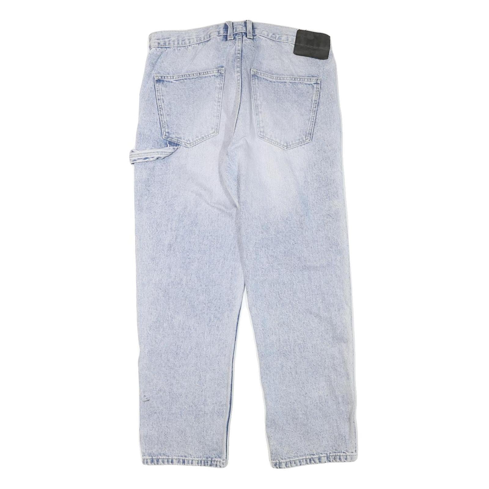 FSBN Mens Regular Fit Light Blue Denim Jeans W33 L30 Cotton Blend Zip Closure