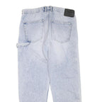 FSBN Mens Regular Fit Light Blue Denim Jeans W33 L30 Cotton Blend Zip Closure