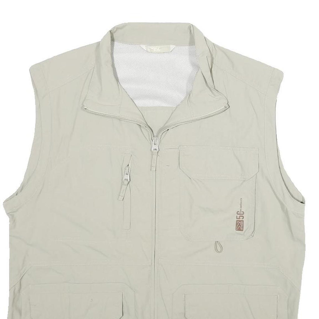 SALEWA Mens Beige Outdoor Vest L Polyamide Plain Lightweight Zip Pockets