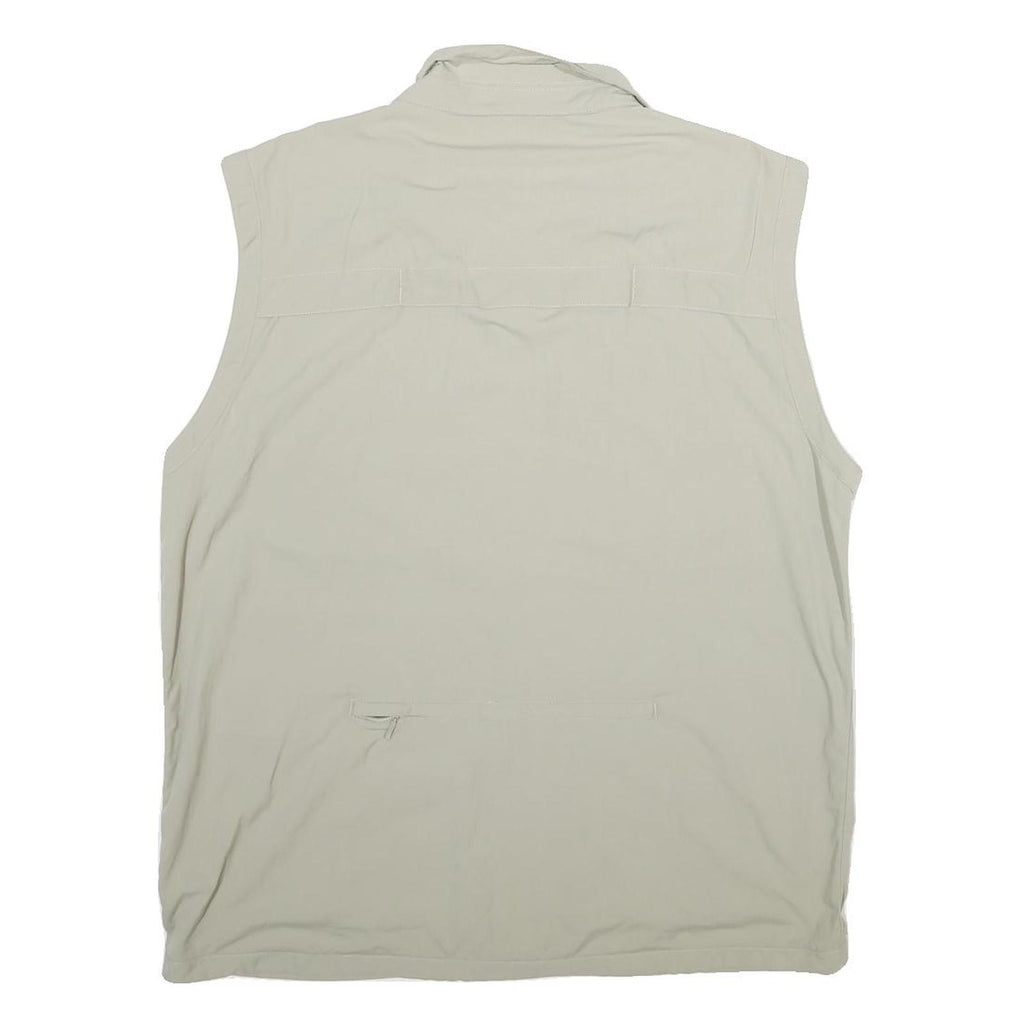 SALEWA Mens Beige Outdoor Vest L Polyamide Plain Lightweight Zip Pockets