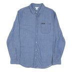CALVIN KLEIN Mens Blue Denim Shirt M Casual Cotton Blend Long Sleeve