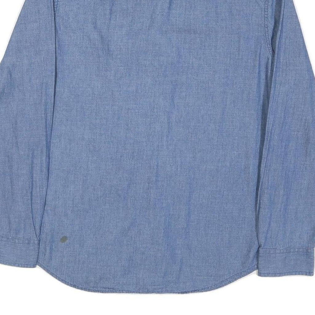 CALVIN KLEIN Mens Blue Denim Shirt M Casual Cotton Blend Long Sleeve