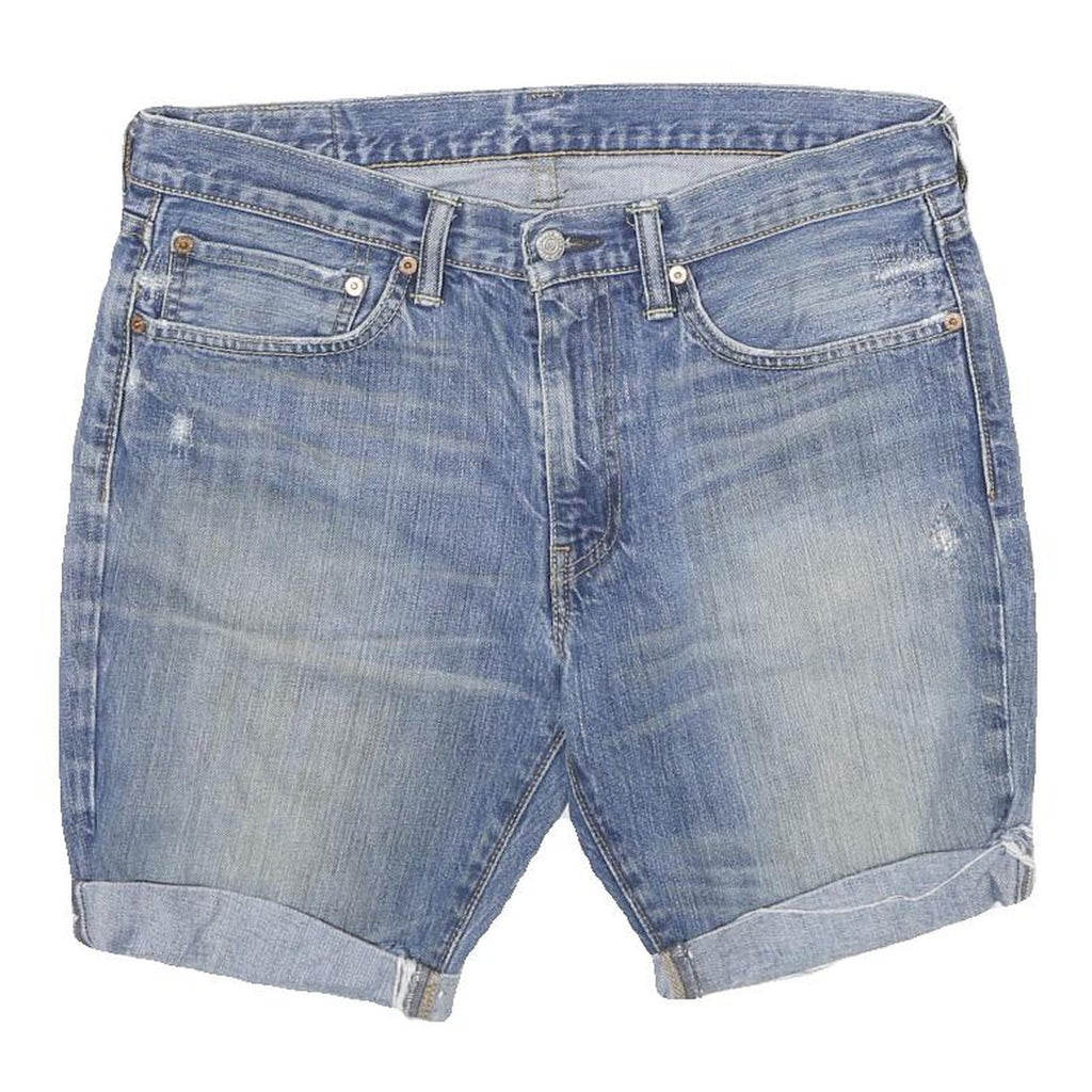 LEVI'S Mens Denim Blue Casual Shorts L W34 Cotton Blend Casual Vintage Style