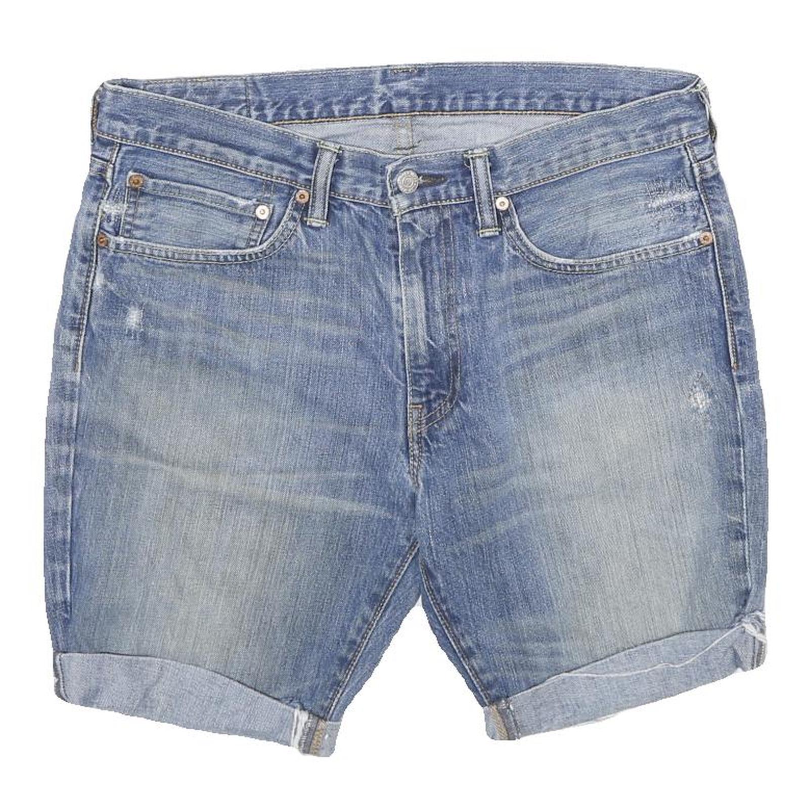 LEVI'S Mens Denim Blue Casual Shorts L W34 Cotton Blend Casual Vintage Style
