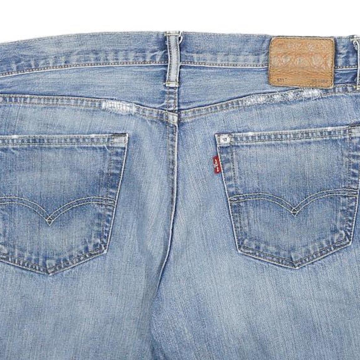 LEVI'S Mens Denim Blue Casual Shorts L W34 Cotton Blend Casual Vintage Style