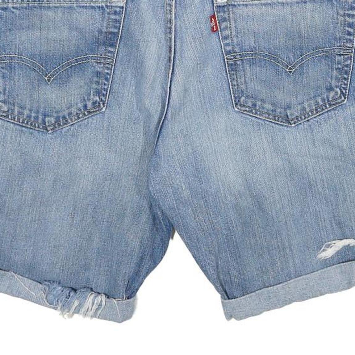 LEVI'S Mens Denim Blue Casual Shorts L W34 Cotton Blend Casual Vintage Style