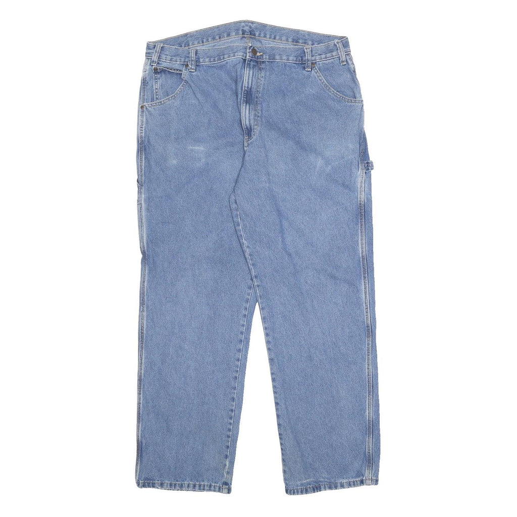 DICKIES Mens Jeans Blue Relaxed Straight Denim Medium W40 L32 Cotton Zip