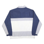 SHAMP Mens Blue & Grey Retro Colourblock Zip Jacket L Polyester Blend Casual