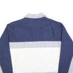 SHAMP Mens Blue & Grey Retro Colourblock Zip Jacket L Polyester Blend Casual