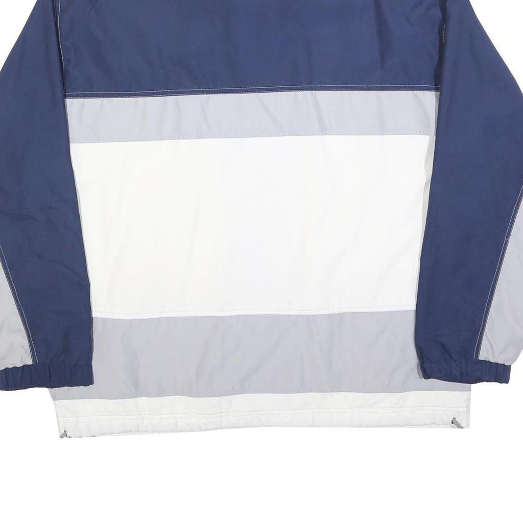 SHAMP Mens Blue & Grey Retro Colourblock Zip Jacket L Polyester Blend Casual