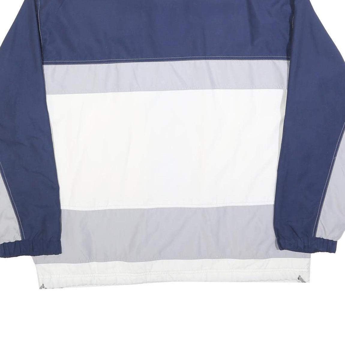 SHAMP Mens Blue & Grey Retro Colourblock Zip Jacket L Polyester Blend Casual