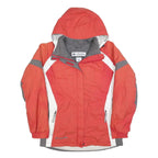 COLUMBIA Womens Red & Grey Outdoor Jacket M Polyester Blend Water Resistant Zip