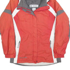 COLUMBIA Womens Red & Grey Outdoor Jacket M Polyester Blend Water Resistant Zip