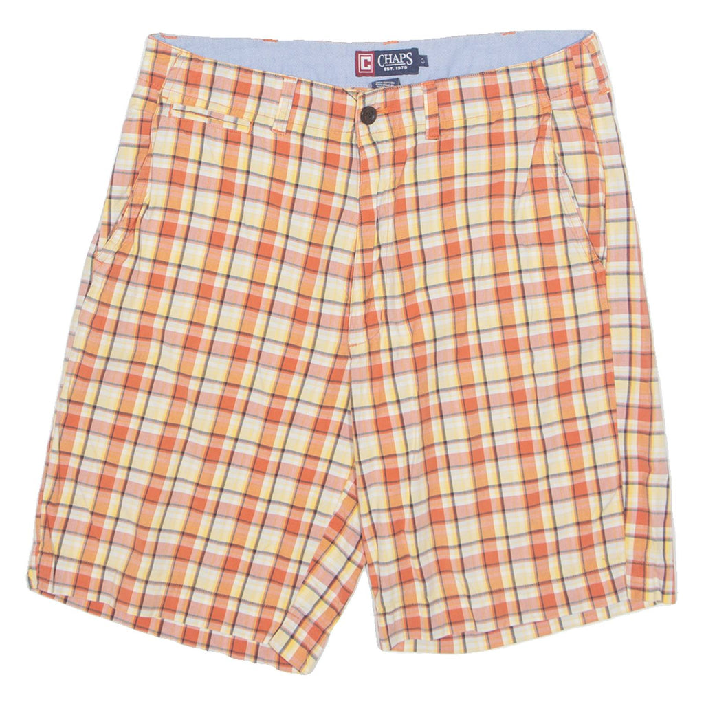 CHAPS Mens Chino Shorts Orange 90s Check M W33