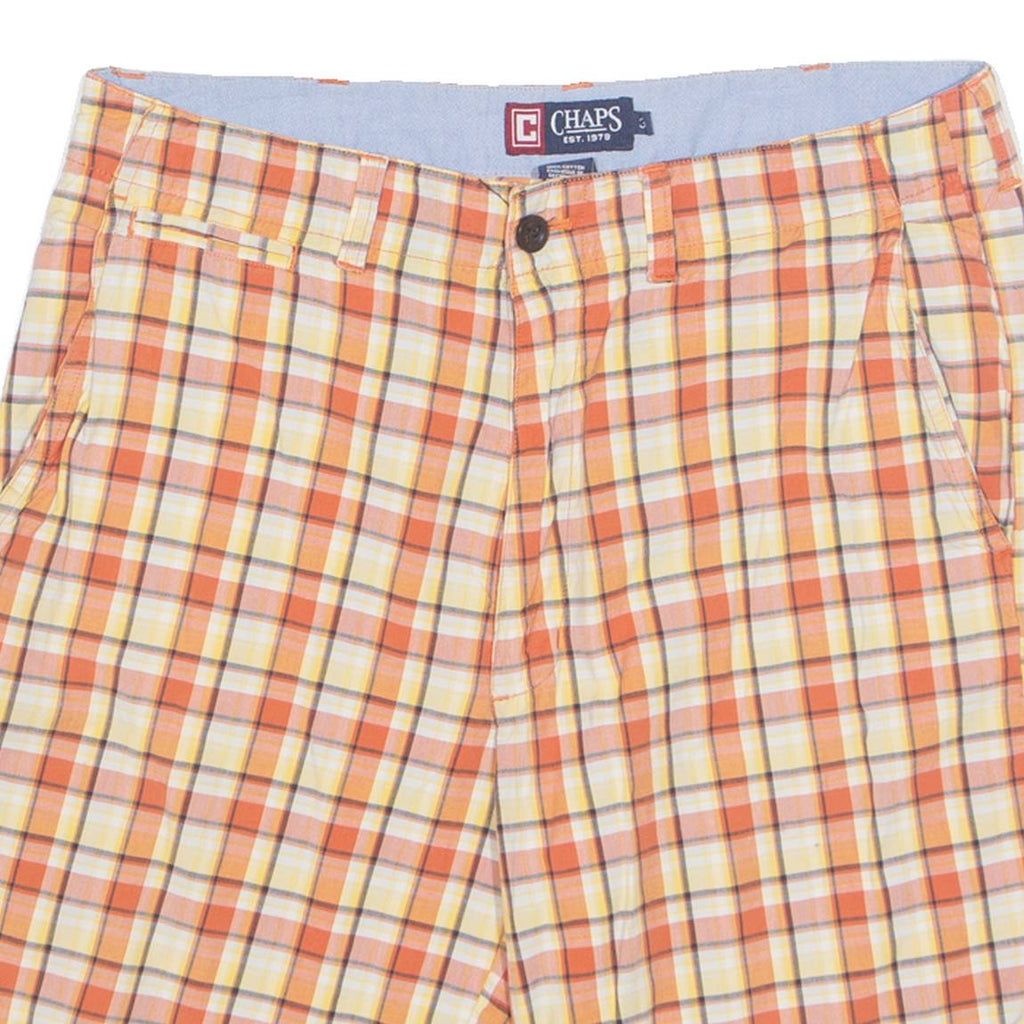 CHAPS Mens Chino Shorts Orange 90s Check M W33