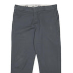 DICKIES Mens Grey Cotton Blend Regular Straight Trousers W38 L28 Comfortable