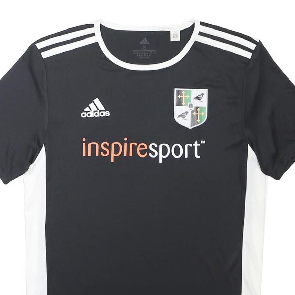 ADIDAS Mens Black & White Graphic T-Shirt S Short Sleeve Crew Neck Sportswear