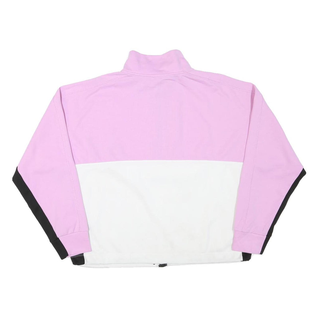 DKNY Womens Pink & White Colourblock Sweatshirt XL Zip Neck Casual Pullover
