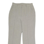 Womens Wool Blend Beige Regular Fit Straight Leg Trousers W27 L24 Tailored