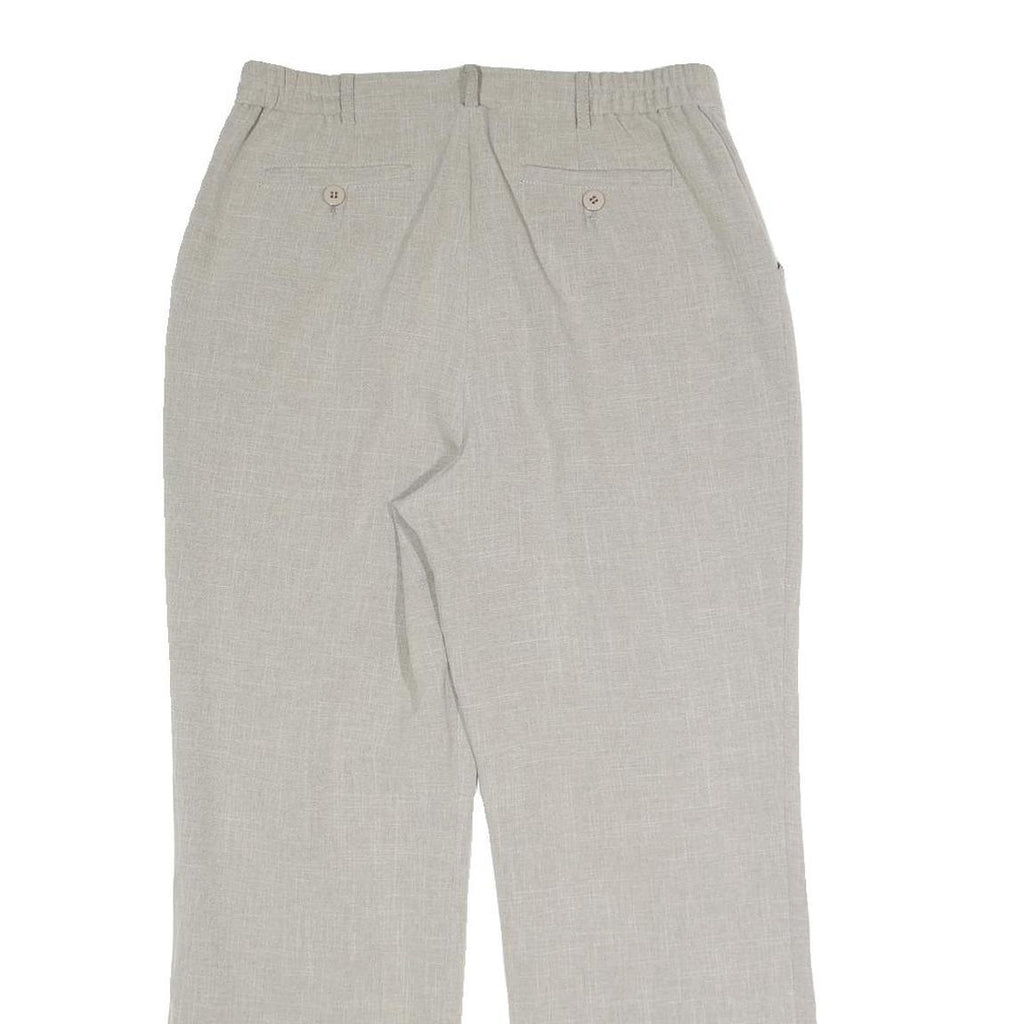 Womens Wool Blend Beige Regular Fit Straight Leg Trousers W27 L24 Tailored