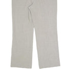 Womens Wool Blend Beige Regular Fit Straight Leg Trousers W27 L24 Tailored