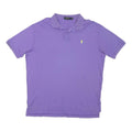POLO RALPH LAUREN Mens Purple Short Sleeve Plain Polo Shirt L Cotton Blend