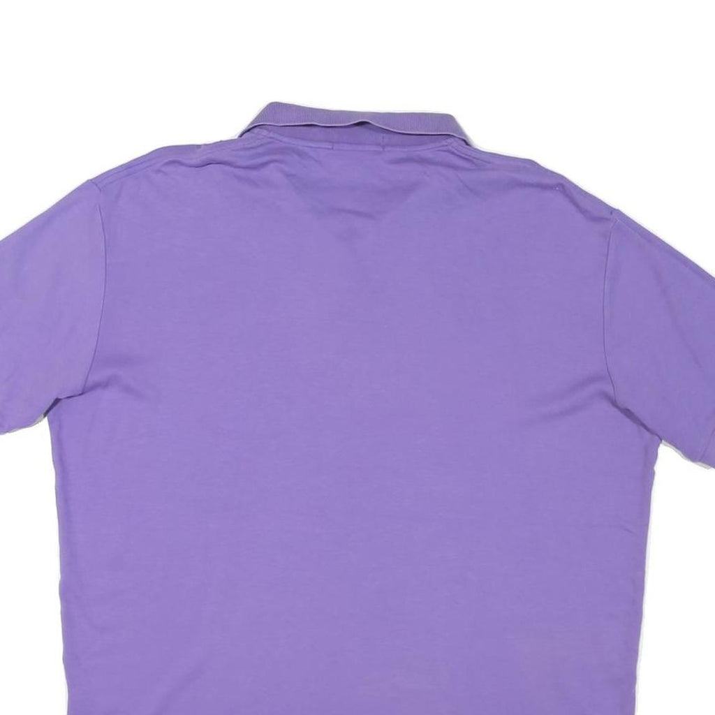 POLO RALPH LAUREN Mens Purple Short Sleeve Plain Polo Shirt L Cotton Blend