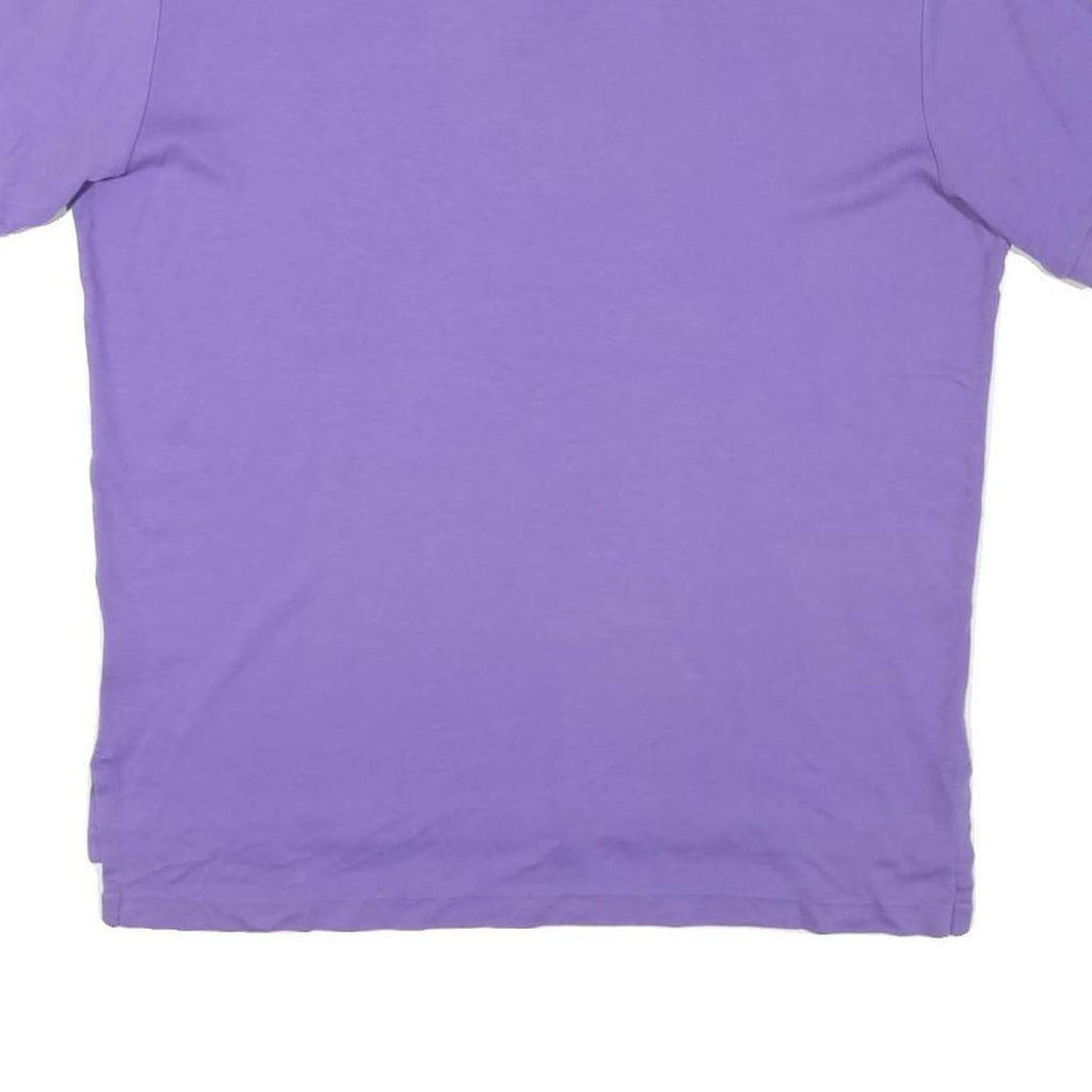 POLO RALPH LAUREN Mens Purple Short Sleeve Plain Polo Shirt L Cotton Blend