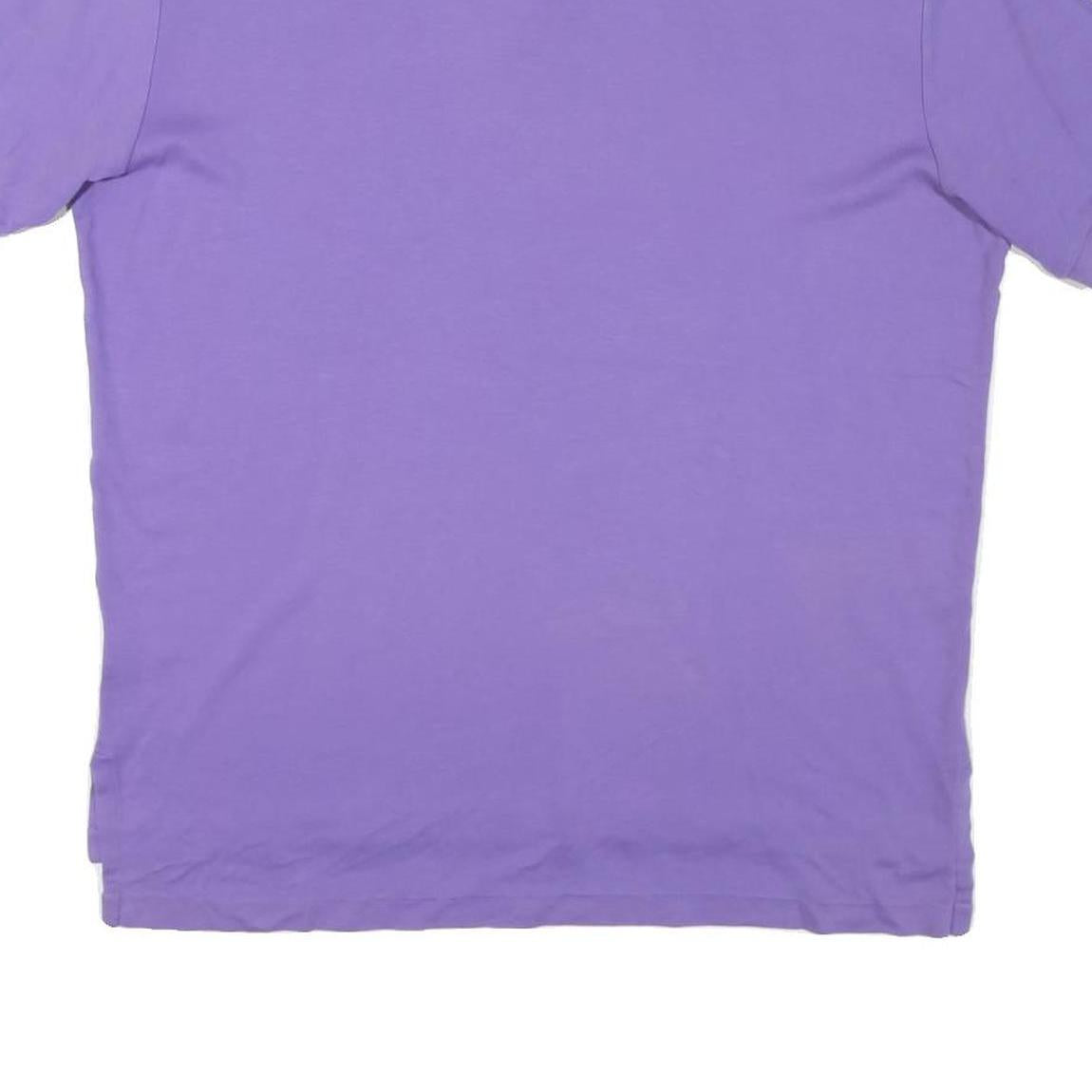 POLO RALPH LAUREN Mens Purple Short Sleeve Plain Polo Shirt L Cotton Blend