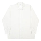 CREATION MANOR Mens White Cotton Blend Shirt L Long Sleeve Casual Formal Button