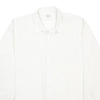 CREATION MANOR Mens White Cotton Blend Shirt L Long Sleeve Casual Formal Button