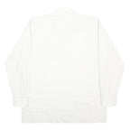 CREATION MANOR Mens White Cotton Blend Shirt L Long Sleeve Casual Formal Button