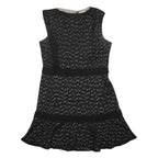 REISS Womens Black Contrast Pattern Day Dress Polyester Sleeveless UK 14
