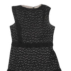 REISS Womens Black Contrast Pattern Day Dress Polyester Sleeveless UK 14