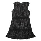 REISS Womens Black Contrast Pattern Day Dress Polyester Sleeveless UK 14
