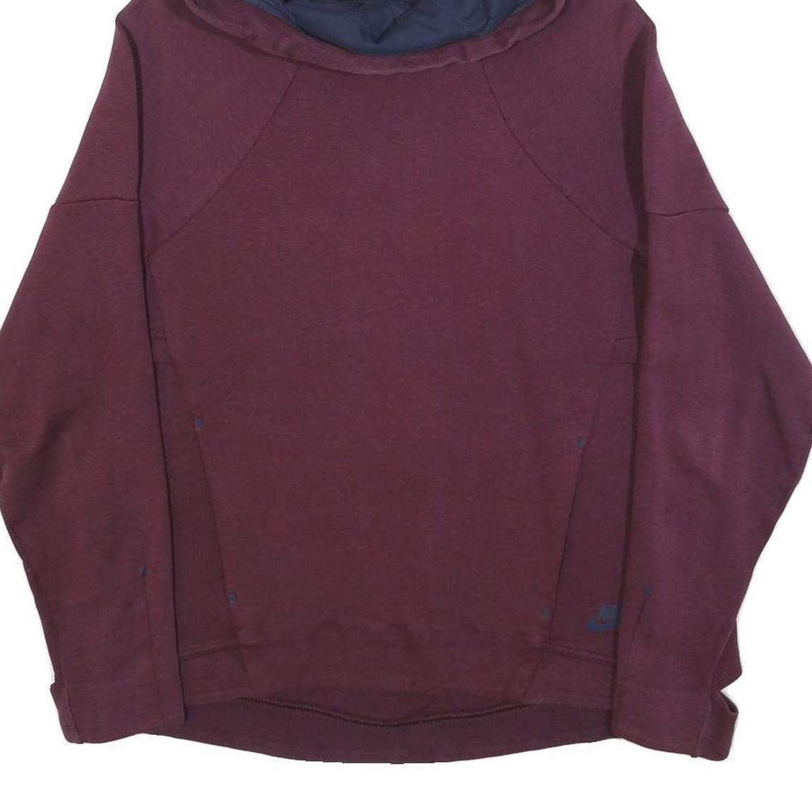 NIKE Mens Maroon Pullover Hoodie S Casual Sportswear Lightweight