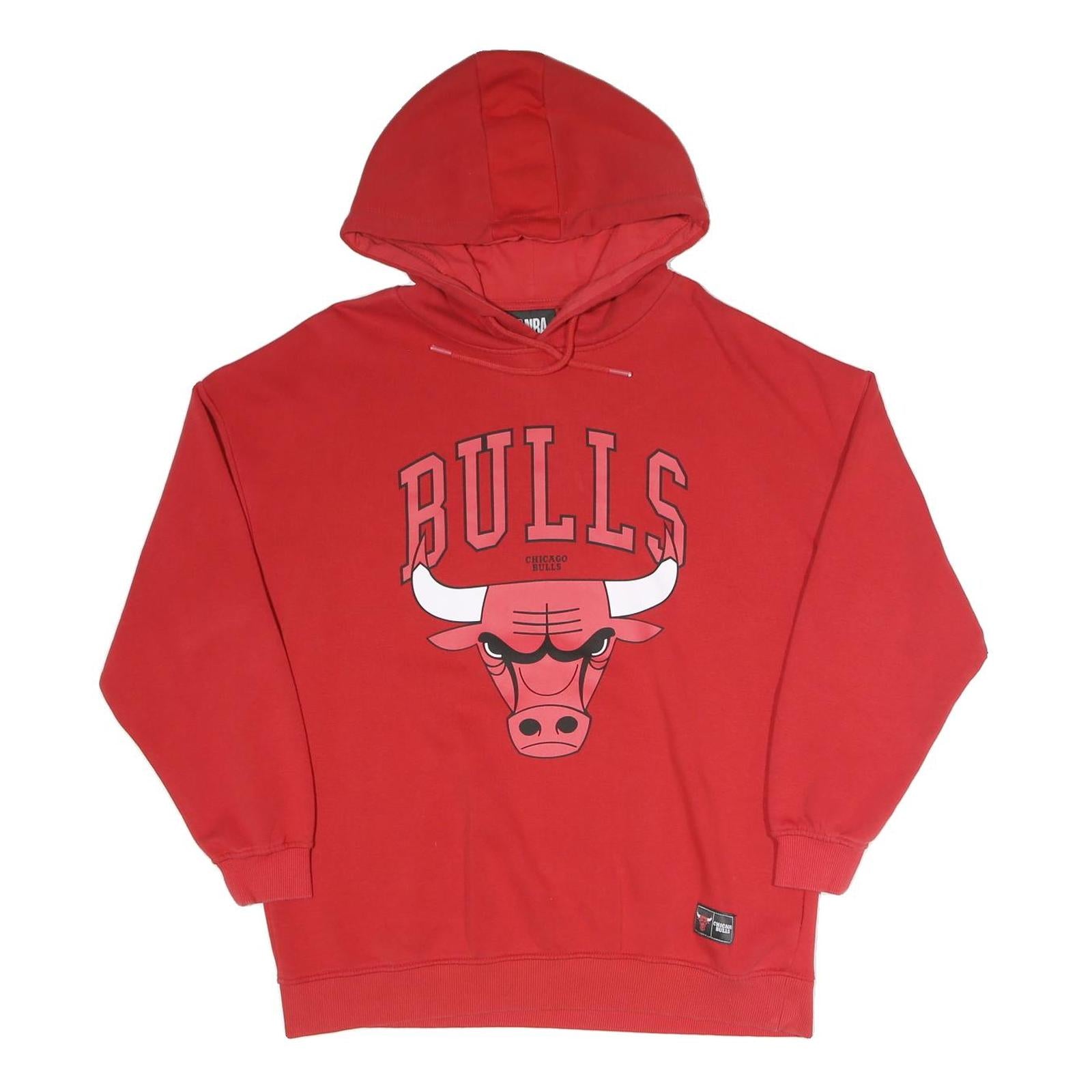 NBA Mens Red Chicago Bulls Pullover Hoodie XS Cotton Blend Graphic Print