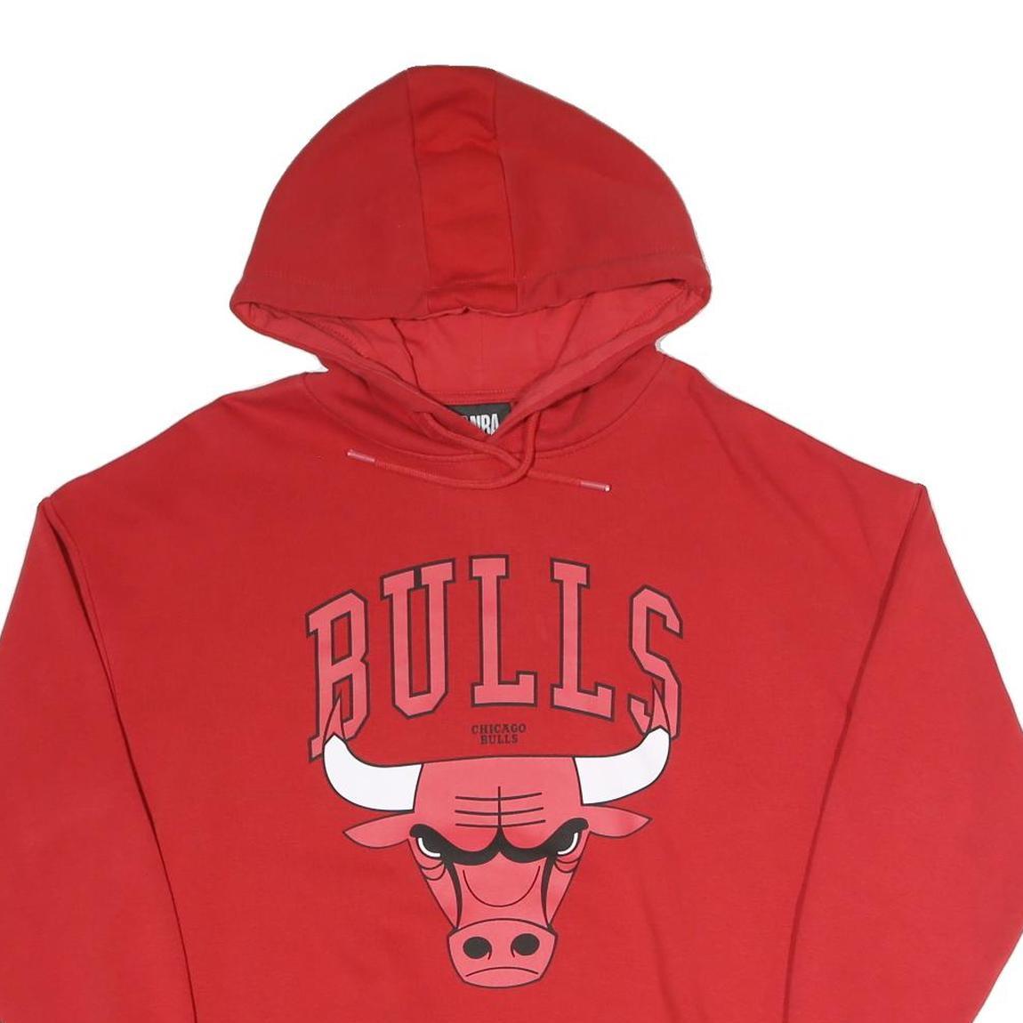 NBA Mens Red Chicago Bulls Pullover Hoodie XS Cotton Blend Graphic Print