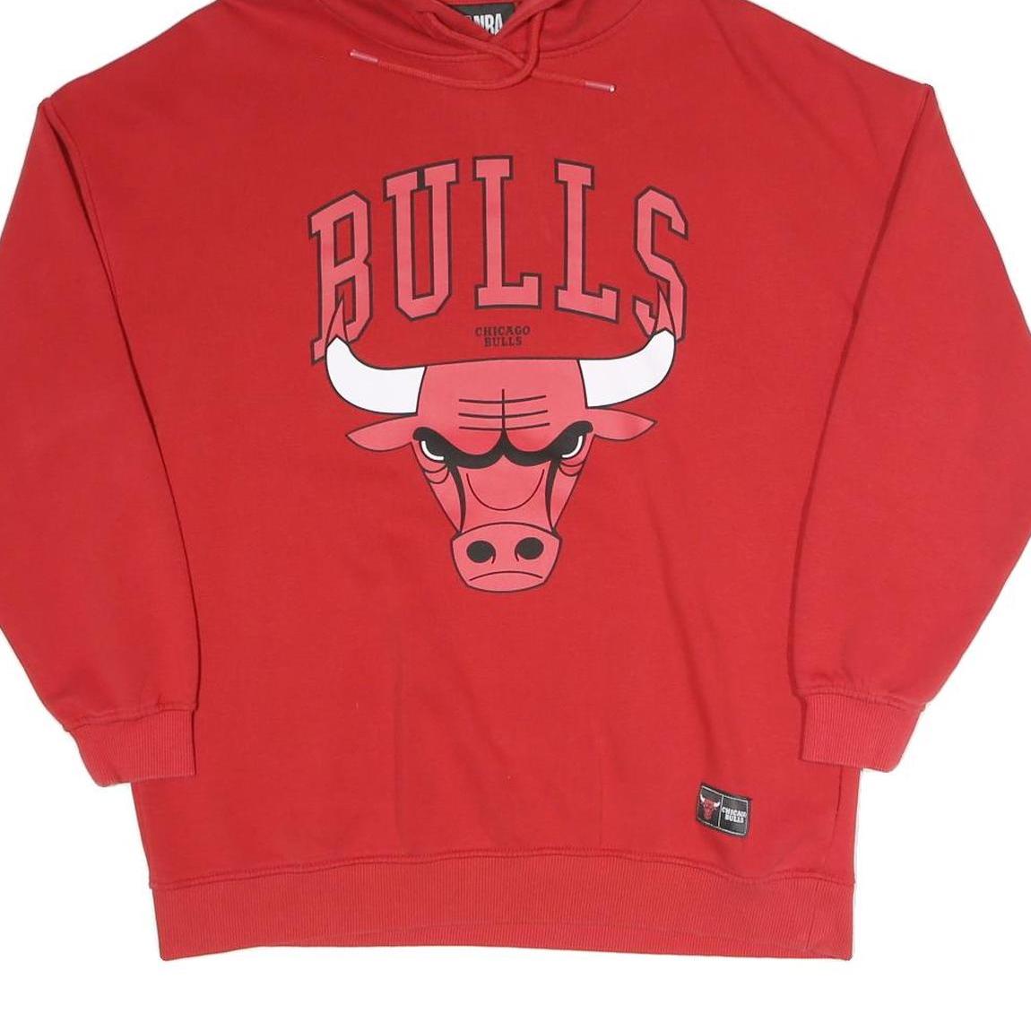 NBA Mens Red Chicago Bulls Pullover Hoodie XS Cotton Blend Graphic Print