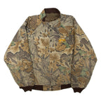 Leaf Print Mens Jacket Brown XL