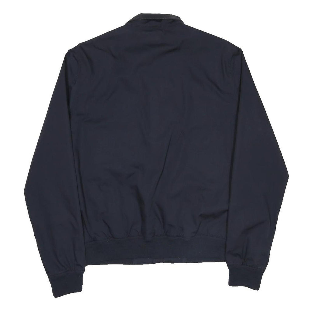 SCHOTT Mens Navy Blue Harrington Jacket M Polycotton Plain Zip Casual