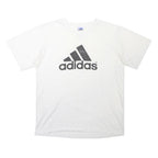 ADIDAS Mens White Graphic T-Shirt L Short Sleeve Crew Neck Cotton Comfort Casual