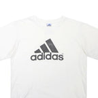 ADIDAS Mens White Graphic T-Shirt L Short Sleeve Crew Neck Cotton Comfort Casual