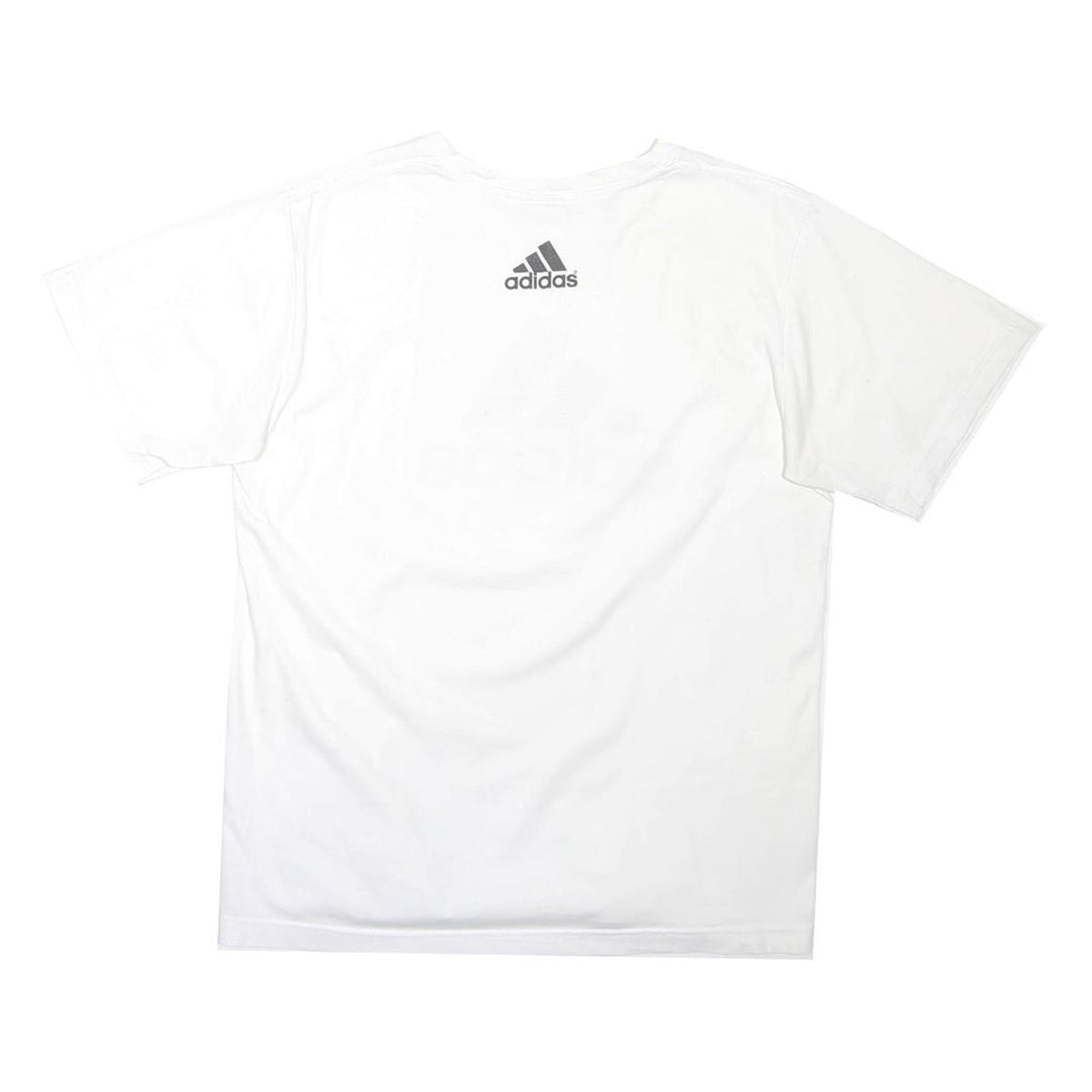 ADIDAS Mens White Graphic T-Shirt L Short Sleeve Crew Neck Cotton Comfort Casual