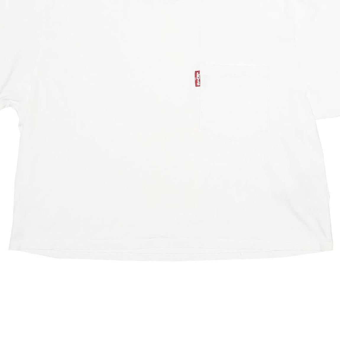 LEVI'S Womens White Cotton T-Shirt L Short Sleeve Crew Neck Pocket Plain