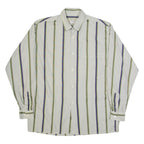 IL LEGITIME Mens Shirt Grey Striped Long Sleeve L