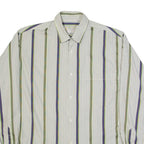 IL LEGITIME Mens Shirt Grey Striped Long Sleeve L