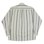 IL LEGITIME Mens Shirt Grey Striped Long Sleeve L