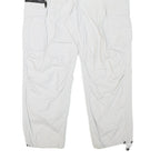 H&M Mens White Polyester Blend Relaxed Cargo Trousers W36 L28 Drawstring Pockets