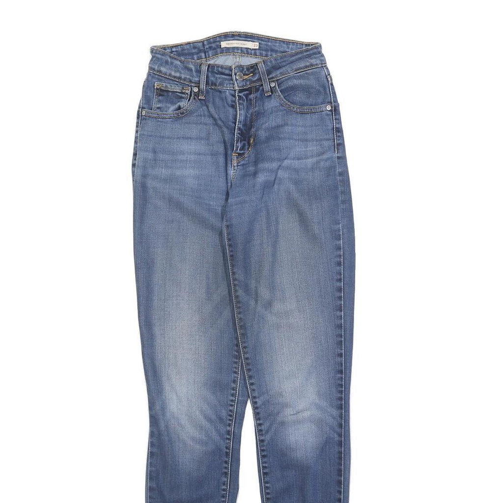 LEVI'S 721 Womens Slim Blue Denim Medium W23 L32 Slim Fit Zip Jeans